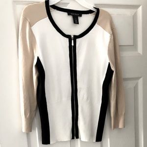 White House black market color block cardigan  sweater small